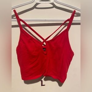 Red Crossover Streetwear Society Crop Top